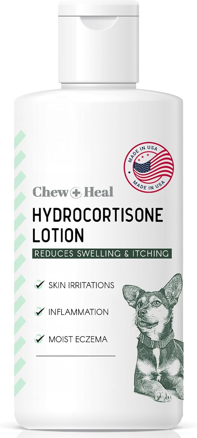 Chew + Heal Labs Hydrocortisone Lotion for Dogs - 4 oz Anti Itch Cream for Irrit...