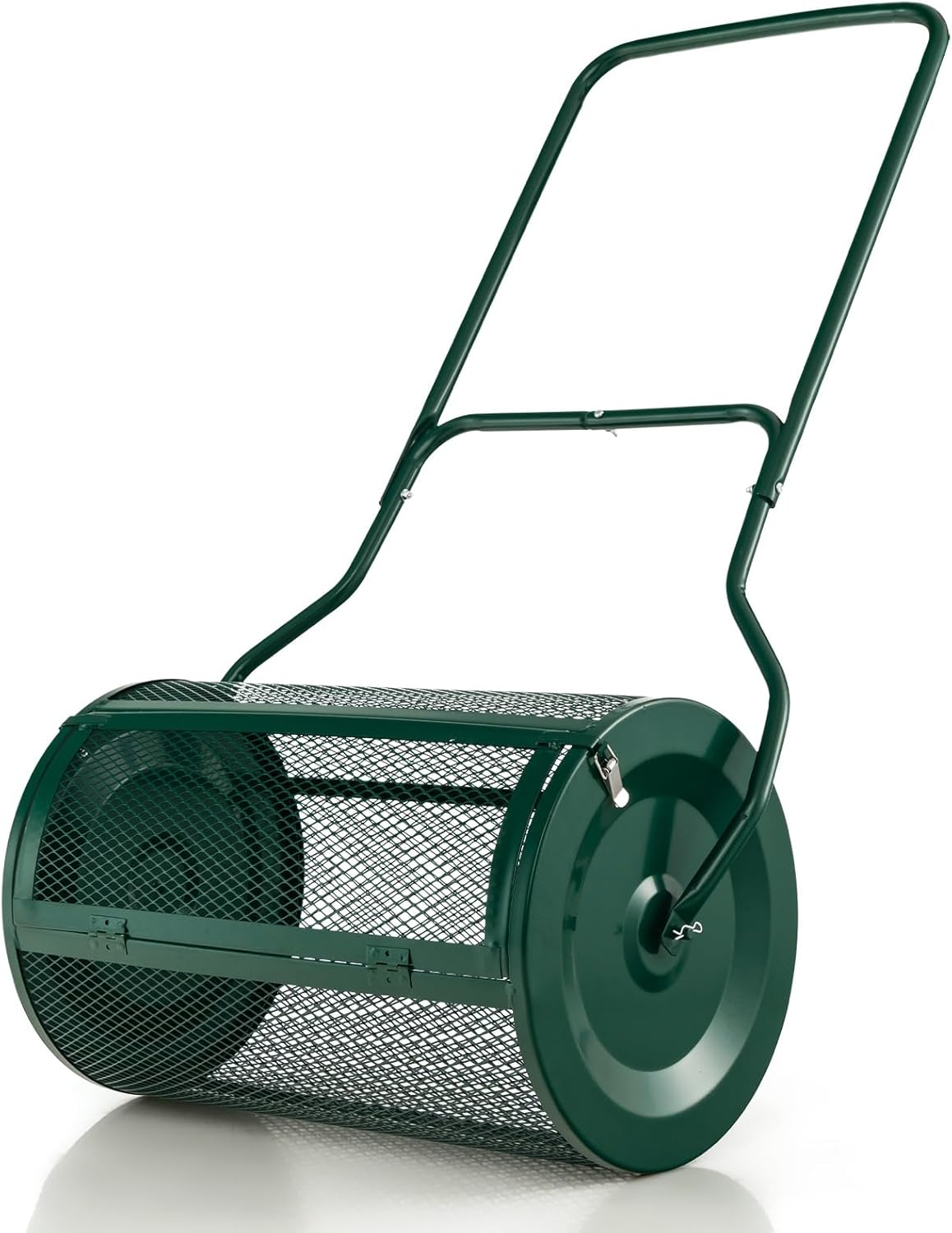 COSTWAY 27” Compost Spreader, 76L Peat Moss Top Dressing Roller Spreader with U-...