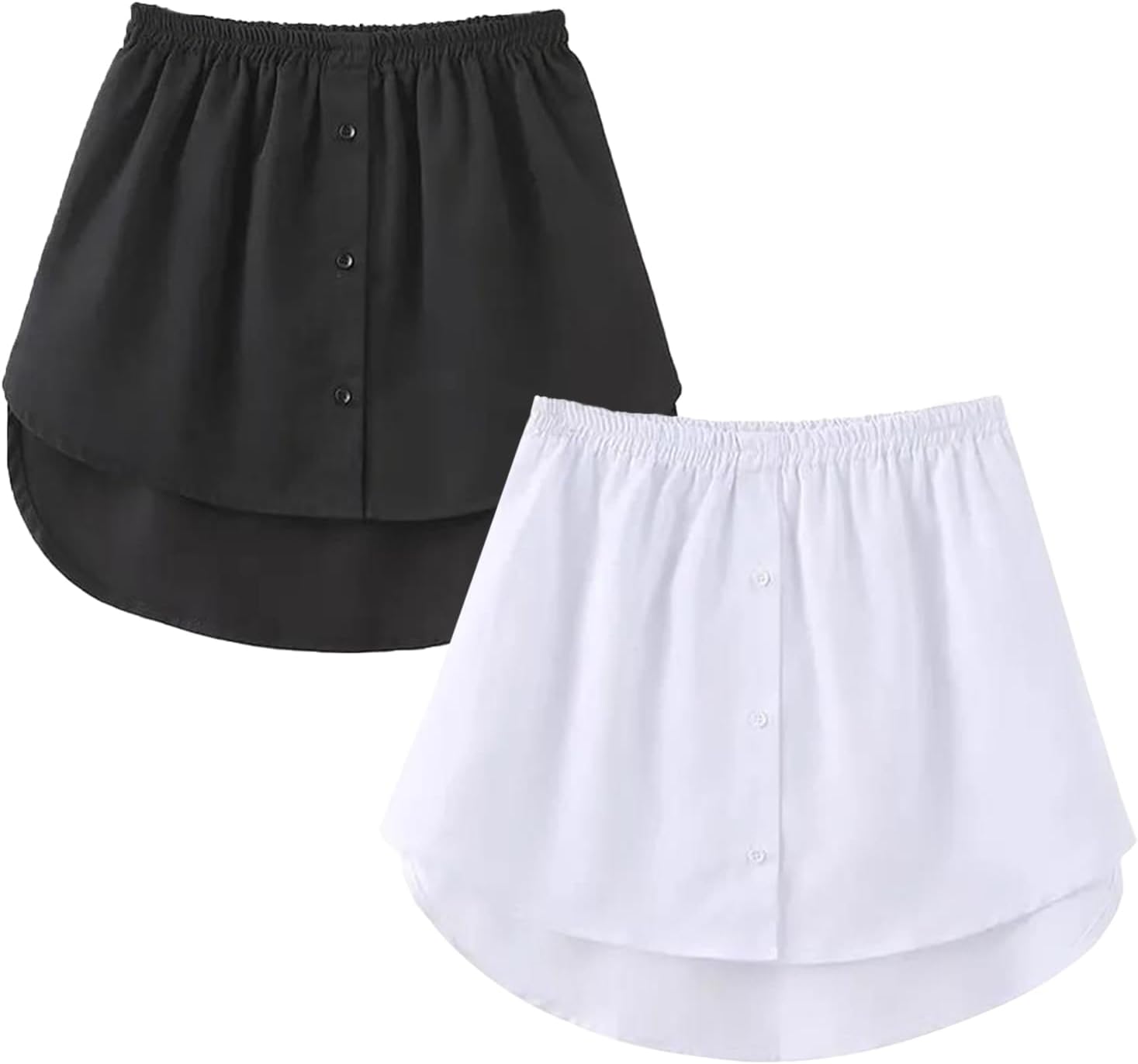 OBBUE Women's 2 Pcs Mini Adjustable Shirt Extender Removable Layering Half Lengt...