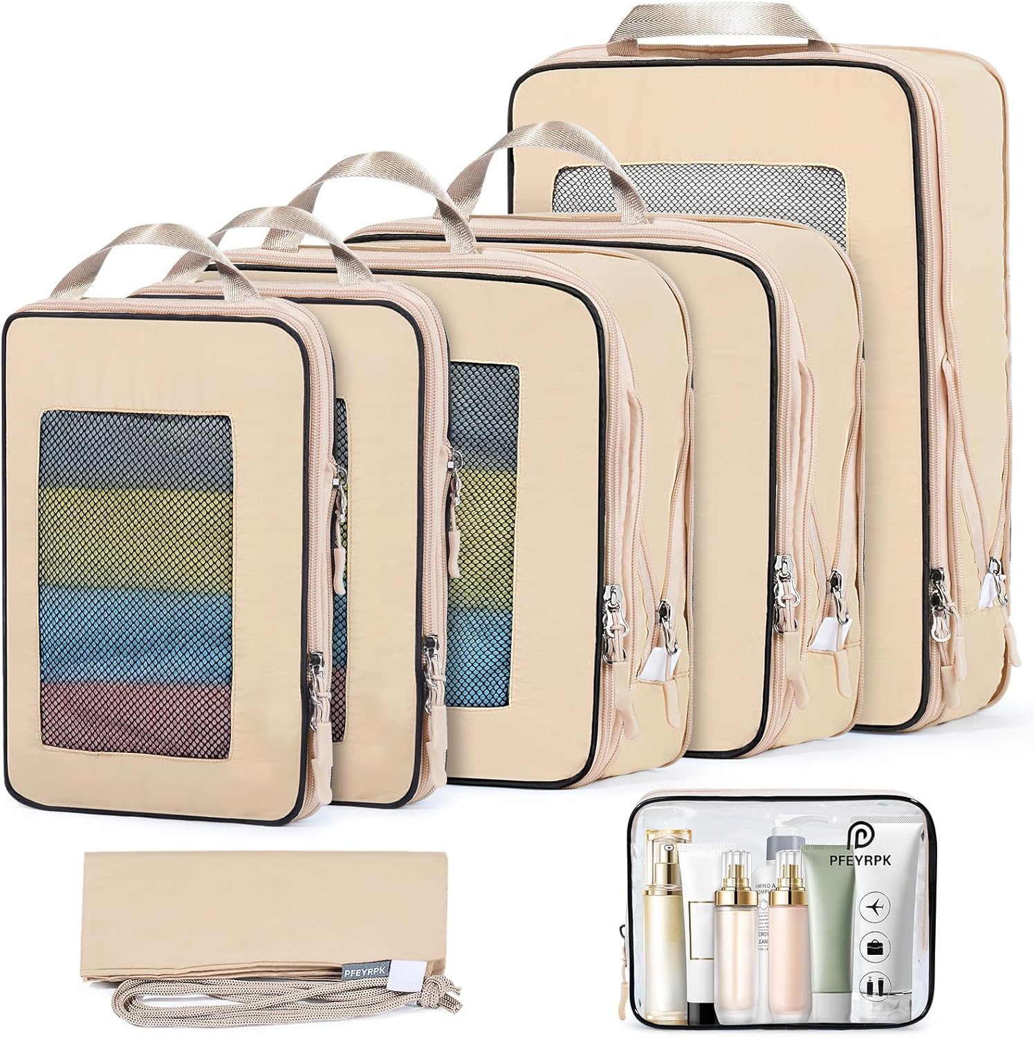 7 Set Compression Packing Cubes Packing Organizer for Travel,Travel Accessories...