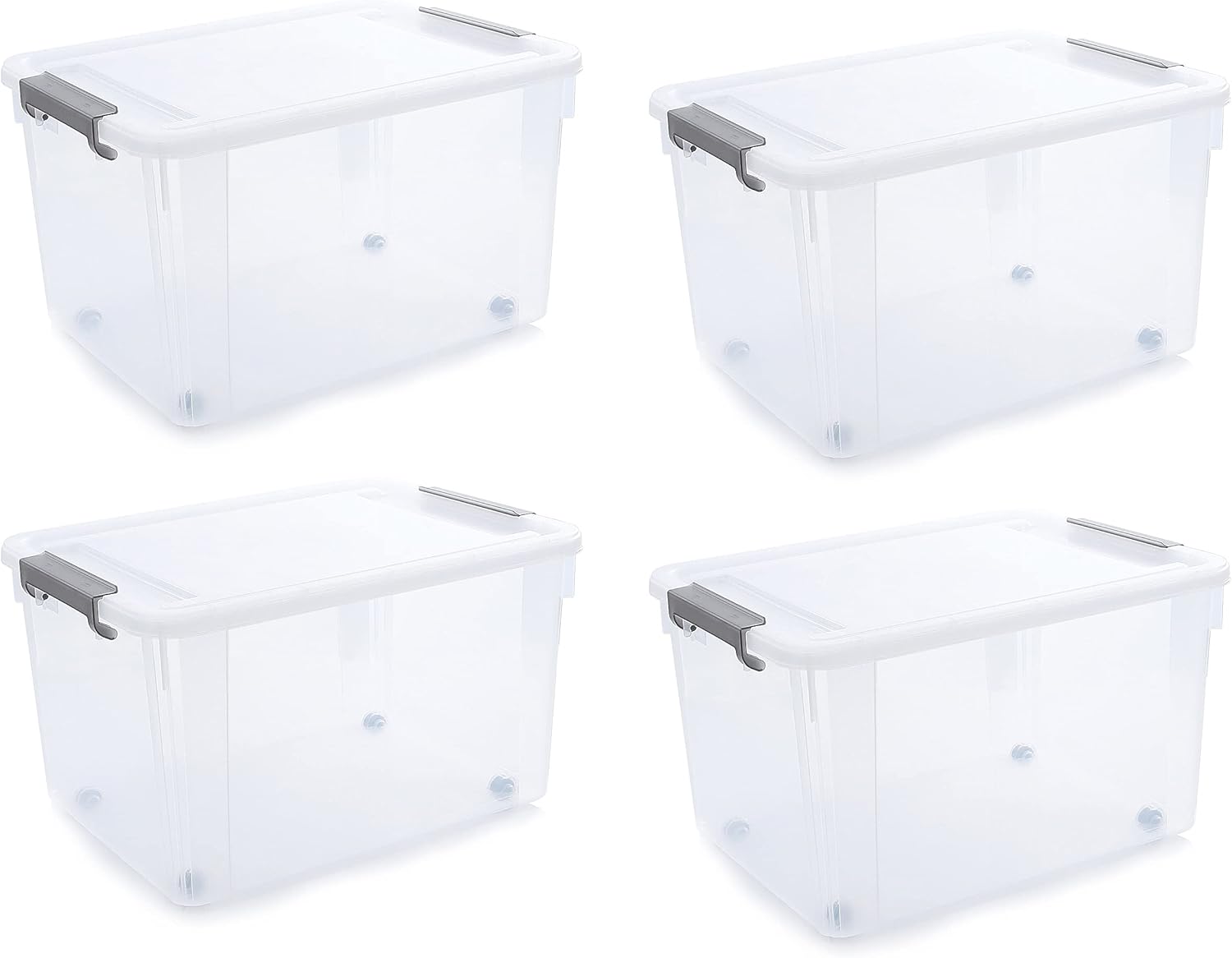 Citylife 58.1 QT Plastic Storage Bins with Latching Lids Stackable Storage Conta...