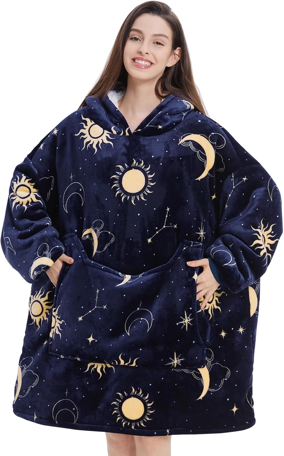 Aemilas Wearable Blanket Hoodie - Warm Sherpa Blanket Sweatshirt as Gifts for Ad...