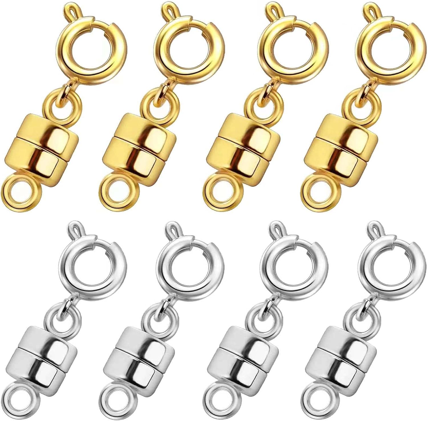 Magnetic Necklace Clasps and Closures 18K Gold and Silver Plated Bracelet Conver...