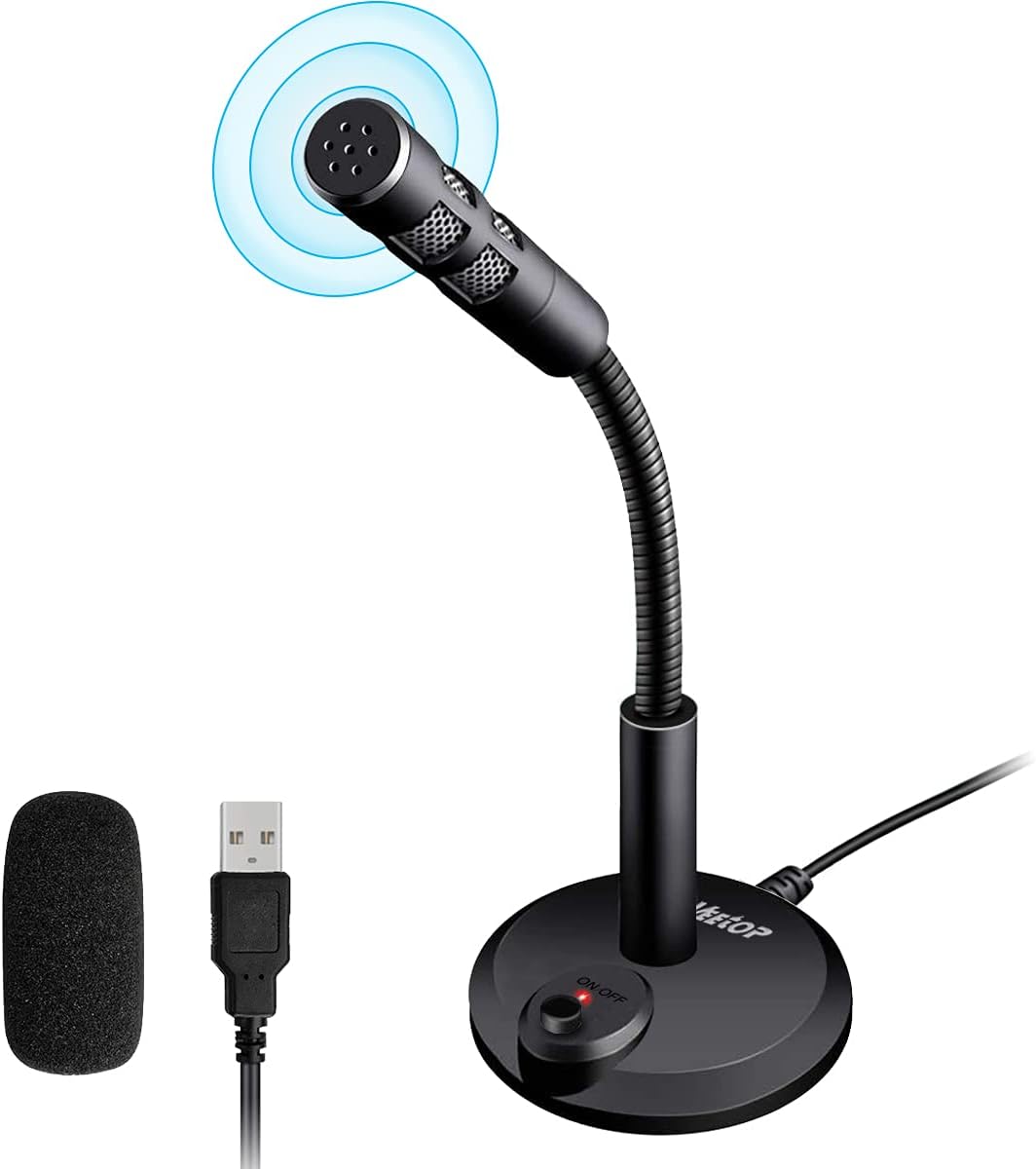 Veetop USB Microphone, Omnidirectional USB Computer Microphone, USB PC Mic, USB...