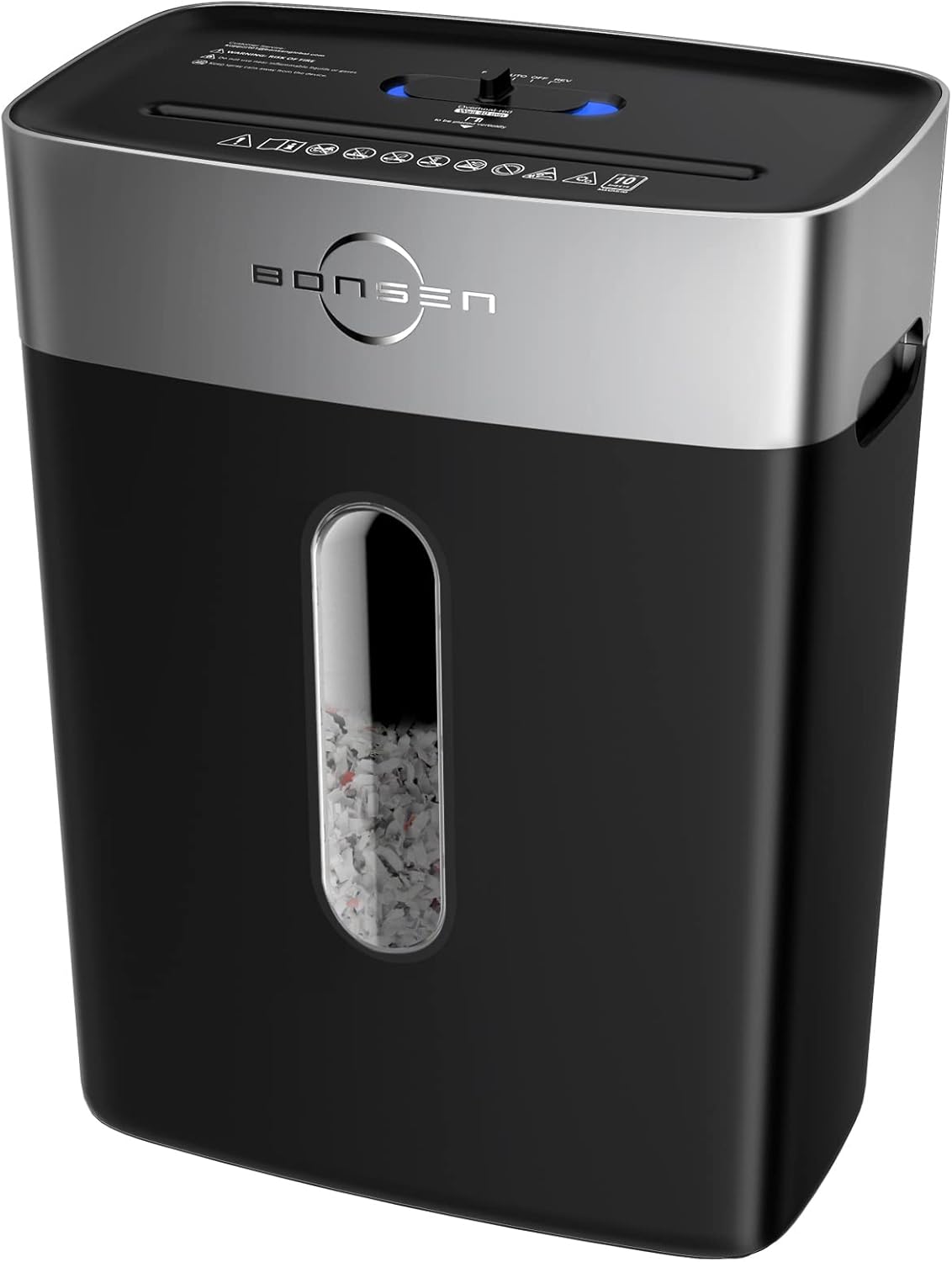 BONSEN Paper Shredder for Home Office, 10-Sheet Cross-Cut Shredder, P-4 High Sec...