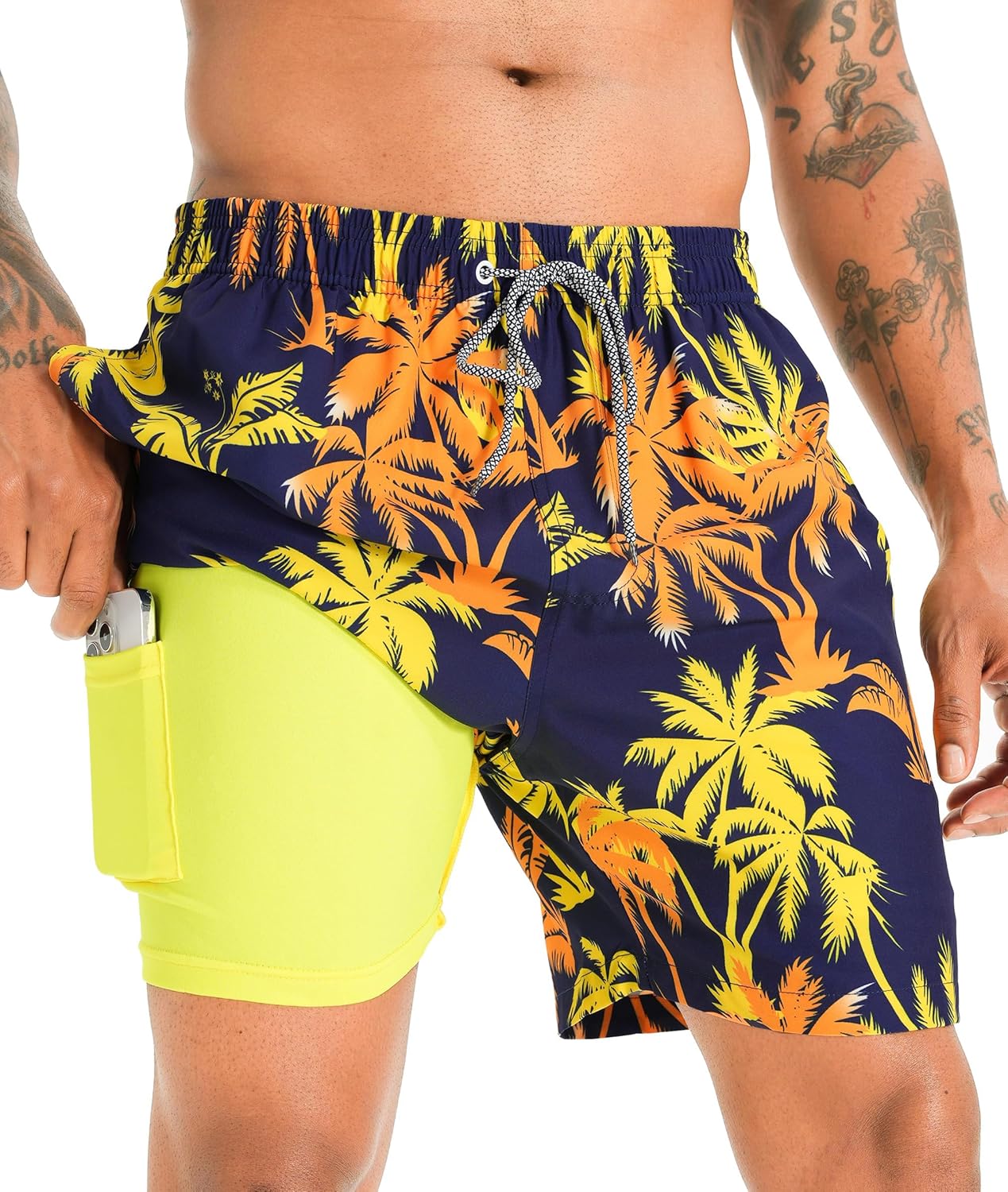 APTRO Mens Swimming Shorts Swimming Trunks Men Compression Liner Swim Shorts 7"...
