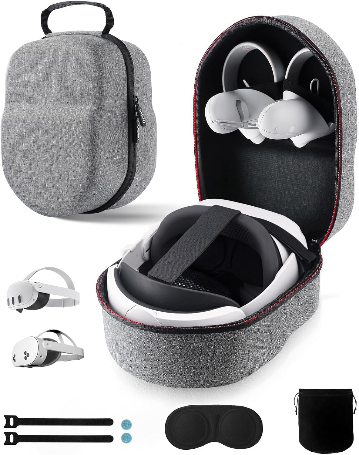 VORI Case for Meta Quest 3/3S/2 & Vision Pro/Pico 4, Elite Strap & Battery Head...