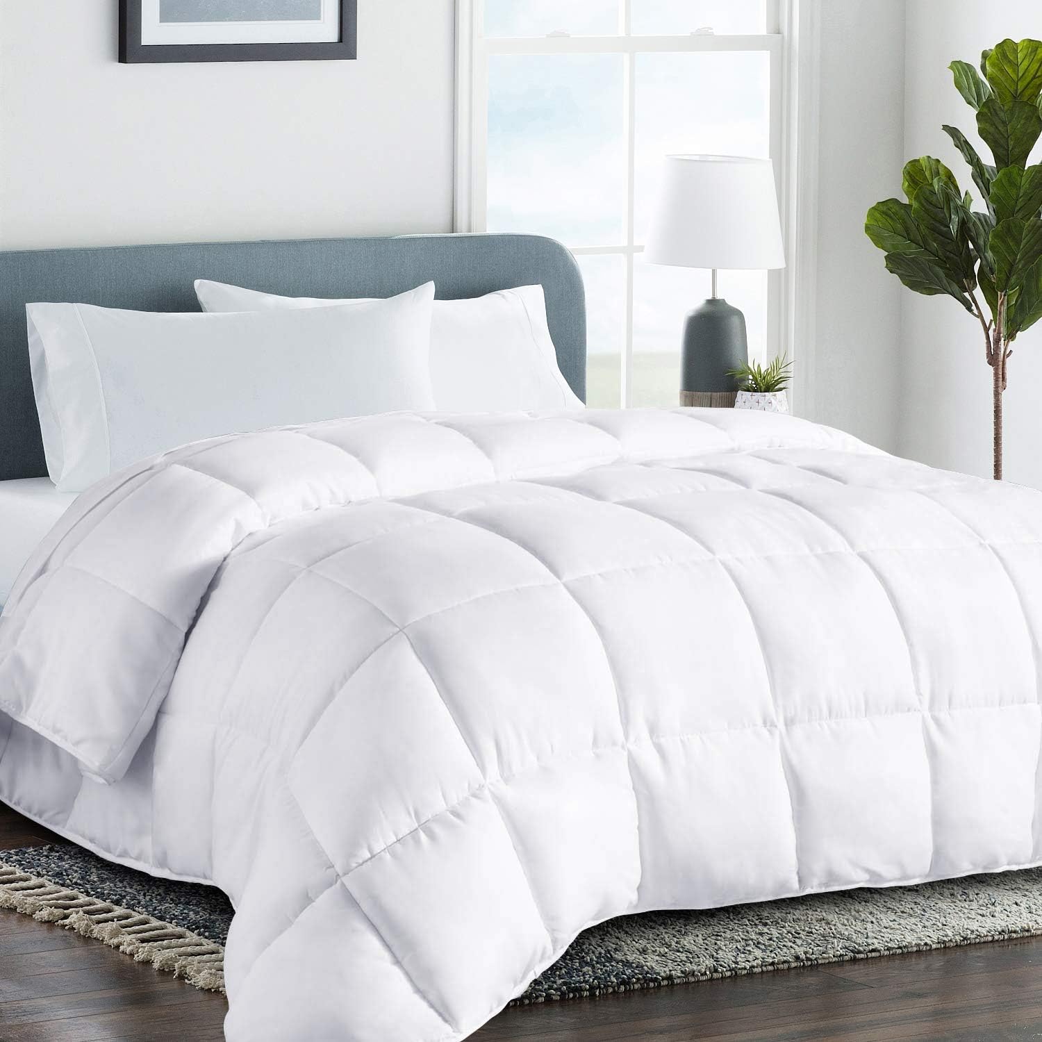 COHOME Queen Size Cooling Comforter - Down Alternative Duvet Insert with Anti-Cl...
