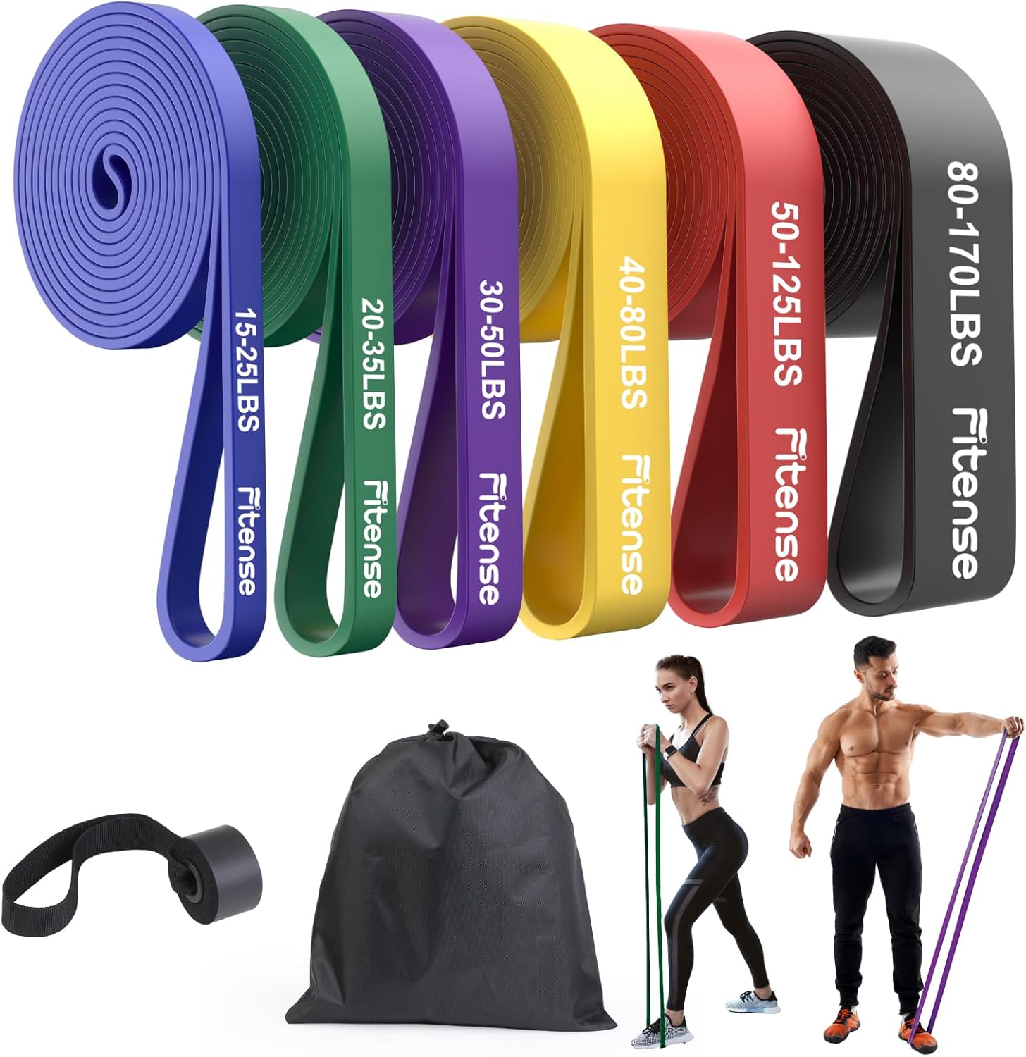Fitense Resistance Bands Set for Men Women - 6 Res...