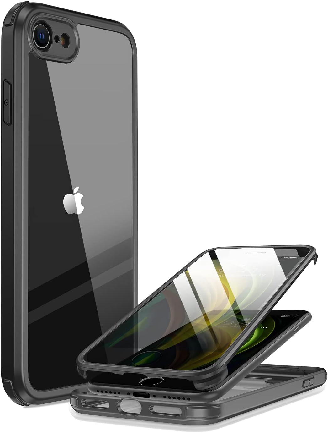 iPhone SE 2022 & 2020 Case, iPhone 8 Case [Built-in Glass Screen Protector] Mili...