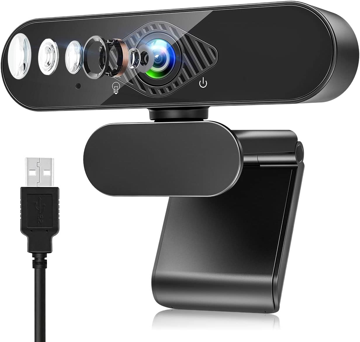 Dancial USB Webcam, 1080P Streaming Webcam with Microphone for PC,MAC, Laptop, P...
