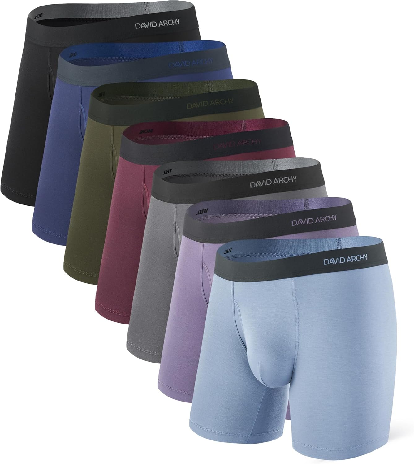 DAVID ARCHY Mens Underwear Rayon Made from Bamboo 7-Pack, Wicking-Moisture & Coo...