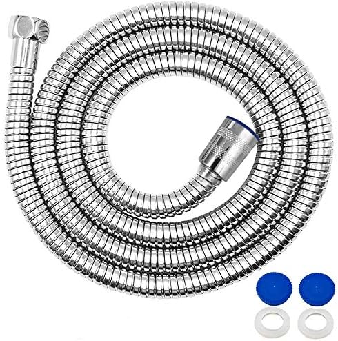 Shower Hose 2m Extra Long Shower Hose Chrome Replacement Metal Shower Pipe Cable...