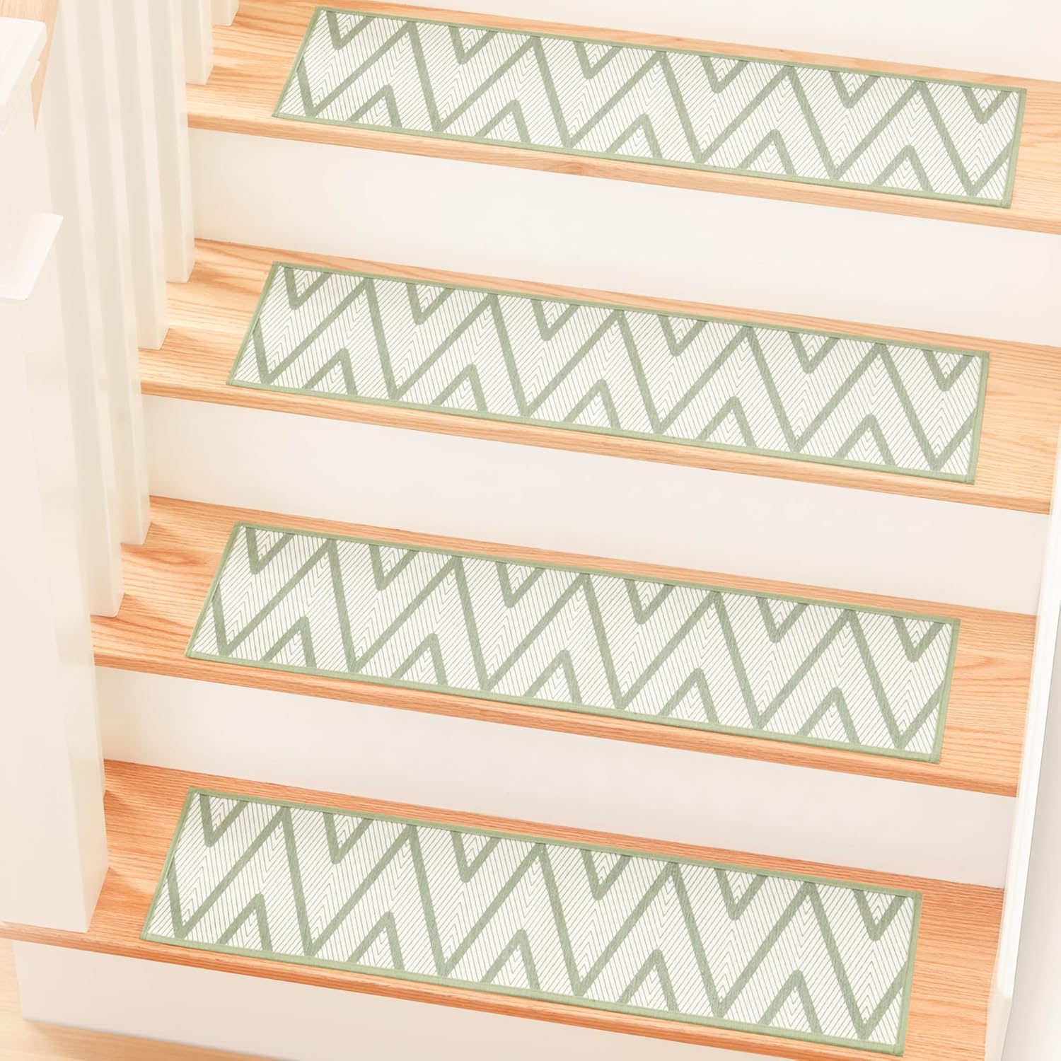 MBIGM 8" X 30" (15 in Pack) Non-Slip Carpet Stair Treads Non-Skid Safety Rug Sli...
