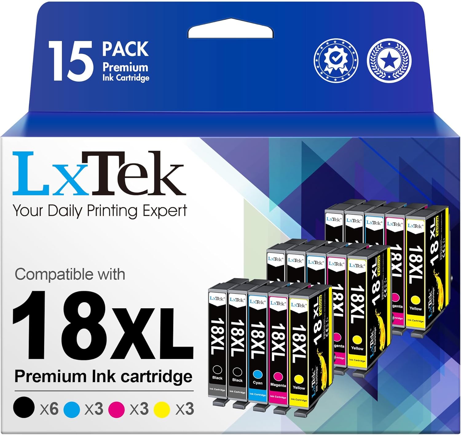 LxTek 18XL Ink Cartridge Compatible for Epson 18 I...