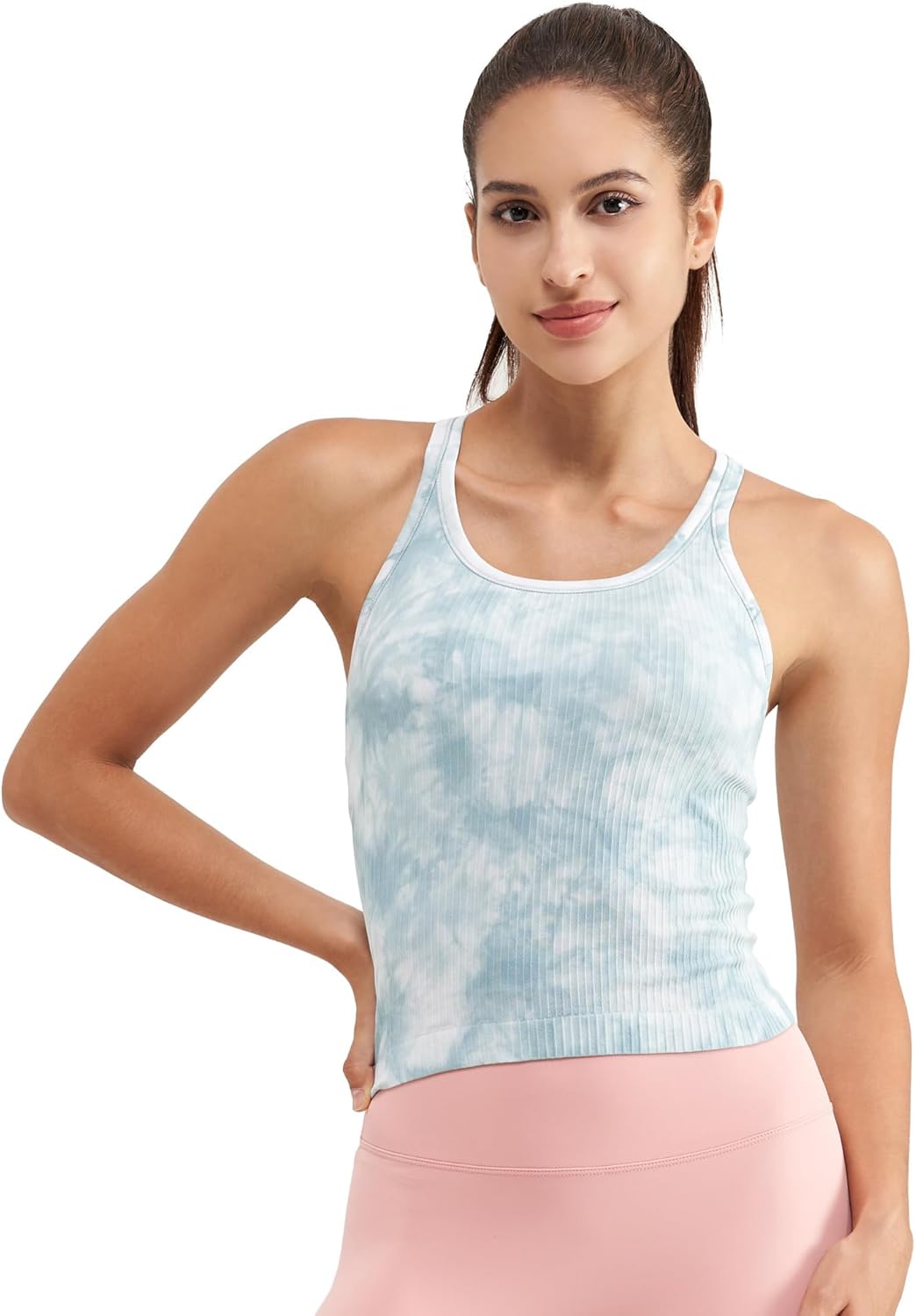 sphinx cat Ribbed Workout Short Racerback Tank Tops for Women with Built in Bra...