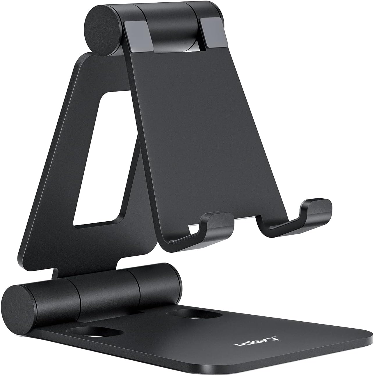 Nulaxy Dual Folding Cell Phone Stand, Fully Adjustable Foldable Desktop Phone Ho...