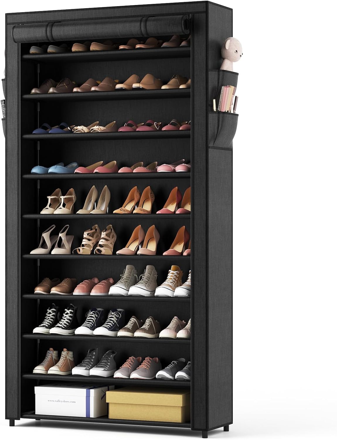 ROJASOP 10 Tier Shoe Rack with Covers,Large Capaci...