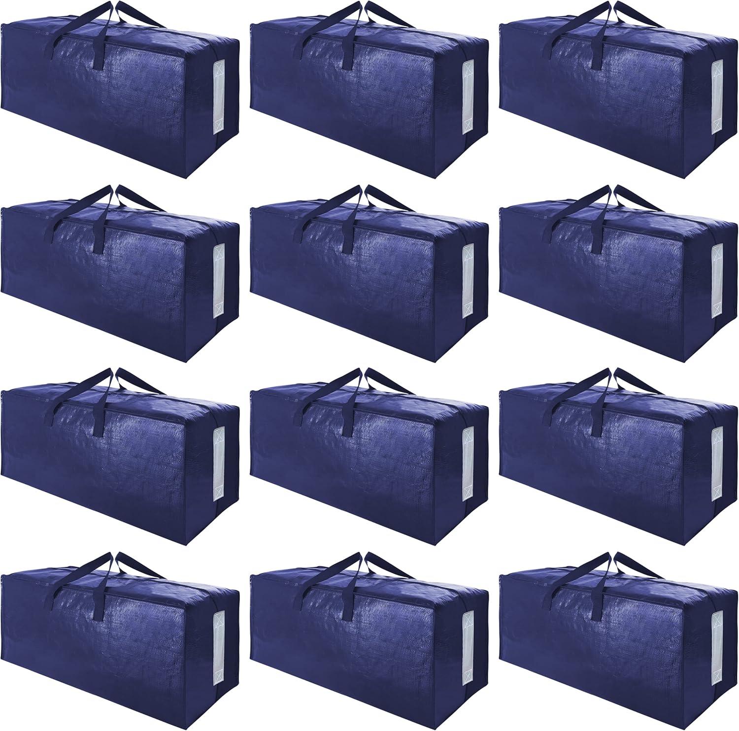 SWEET DOLPHIN 12 Pack Extra Large Moving Bags with Strong Zippers & Carrying Han...