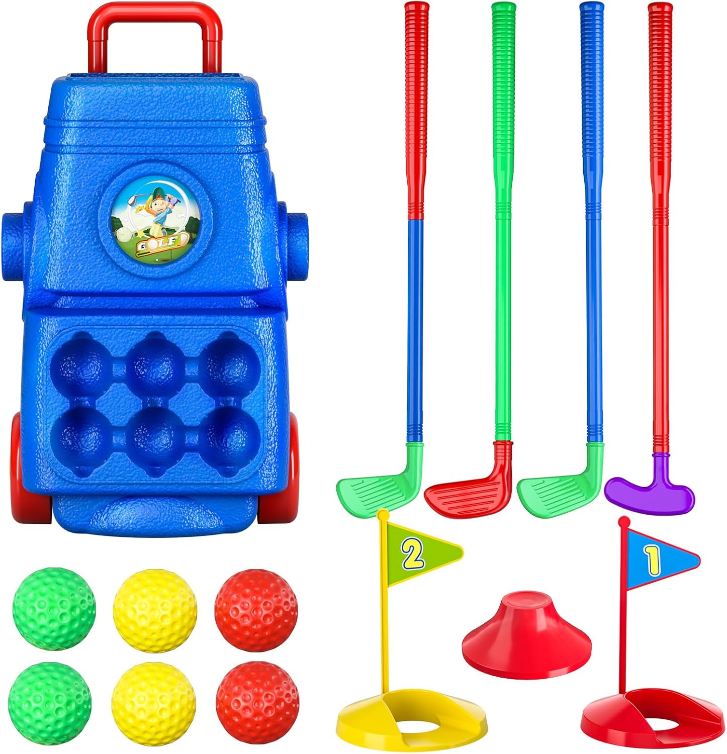 TEMI Toddler Golf Toy Set - Children Golf Suitcase Game Play Set & Sports Toys w...