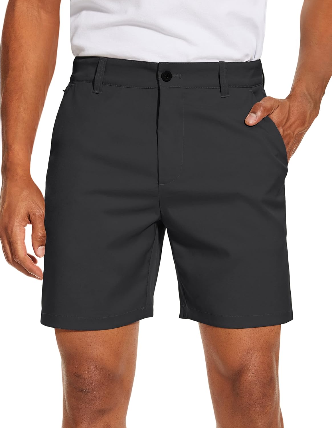 PULI Men's Golf Dress Shorts Flat Front Hybrid 7 Inch Lightweight Quick Dry Chin...