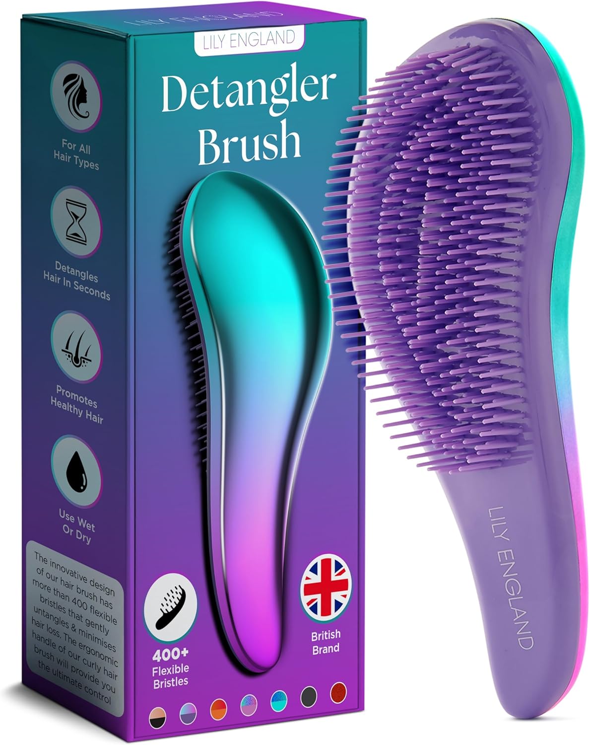 Lily England Detangle Hair Brush for Thick, Curly & Straight Hair - Detangling H...