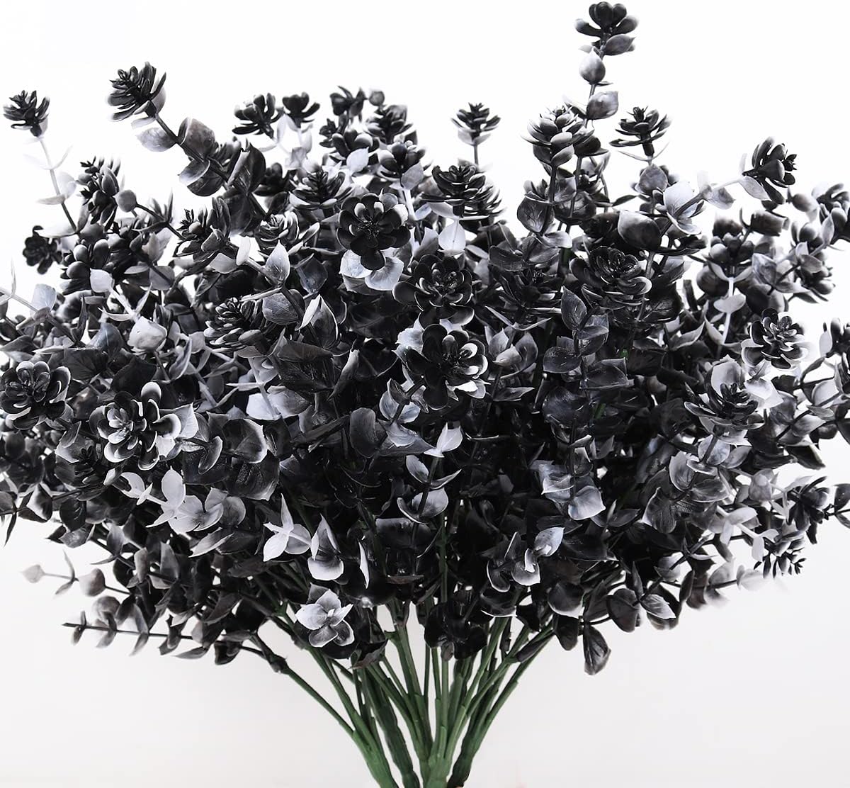 RECUTMS Black Artificial Flowers, Fake Outdoor UV Resistant Plants Faux Plastic...