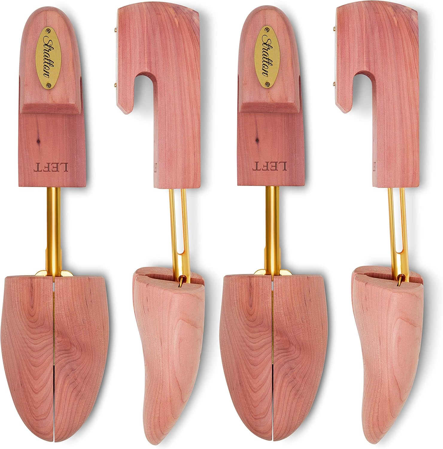 STRATTON MEN’S ADJUSTABLE SPLIT TOE CEDAR SHOE TREE | 2-PACK | GROWN IN USA | GR...
