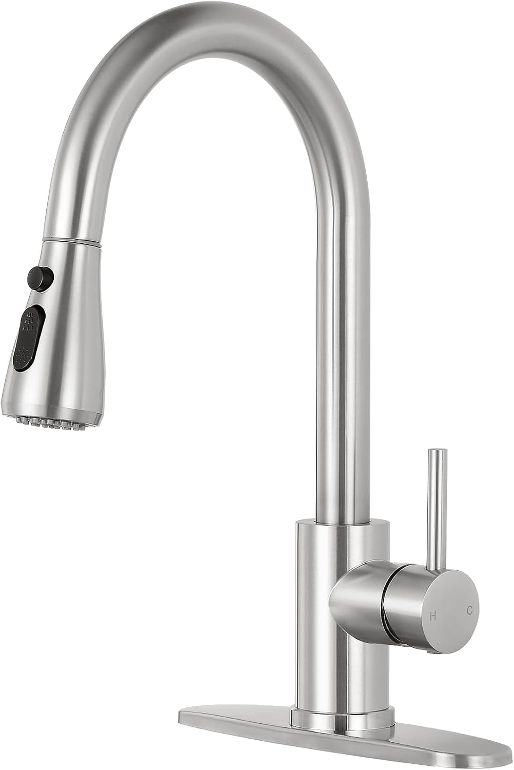Qomolangma Kitchen Faucet with Pull Down Sprayer, Single Level Stainless Steel K...