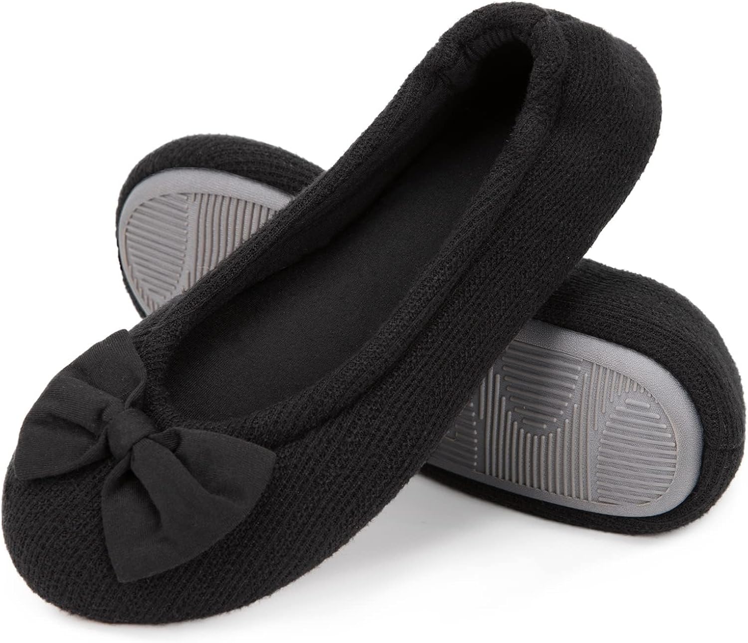 EverFoams Women's Ballerina Slippers Lightweight Comfy Memory Foam House Shoes w...