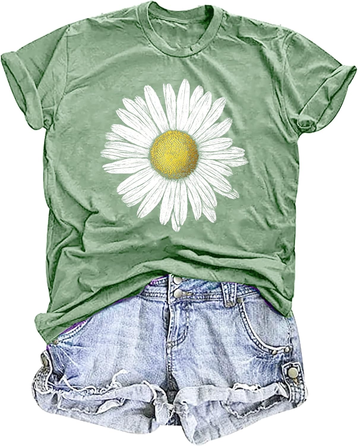 LAZYCHILD Womens Graphic Tees Sunflower Shirts Vintage Flower Graphic Tees Shirt...