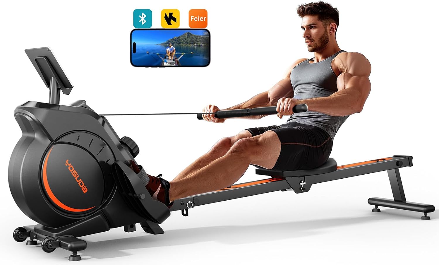 YOSUDA Magnetic/Water Rowing Machine 350 LB Weight Capacity - Foldable Rower for...