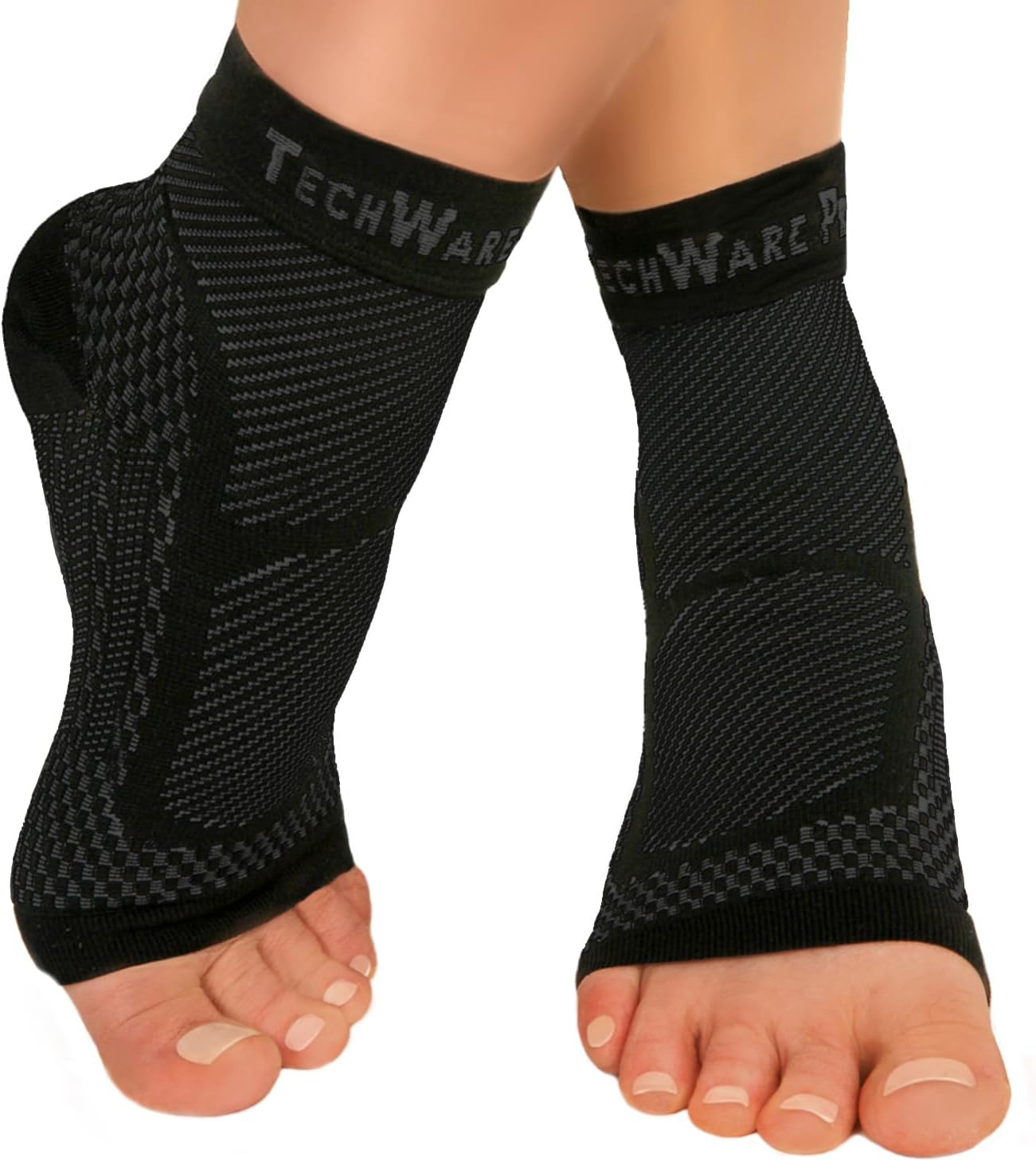 TechWare Pro Ankle Brace Compression Sleeve - Relieves Achilles Tendonitis, Join...