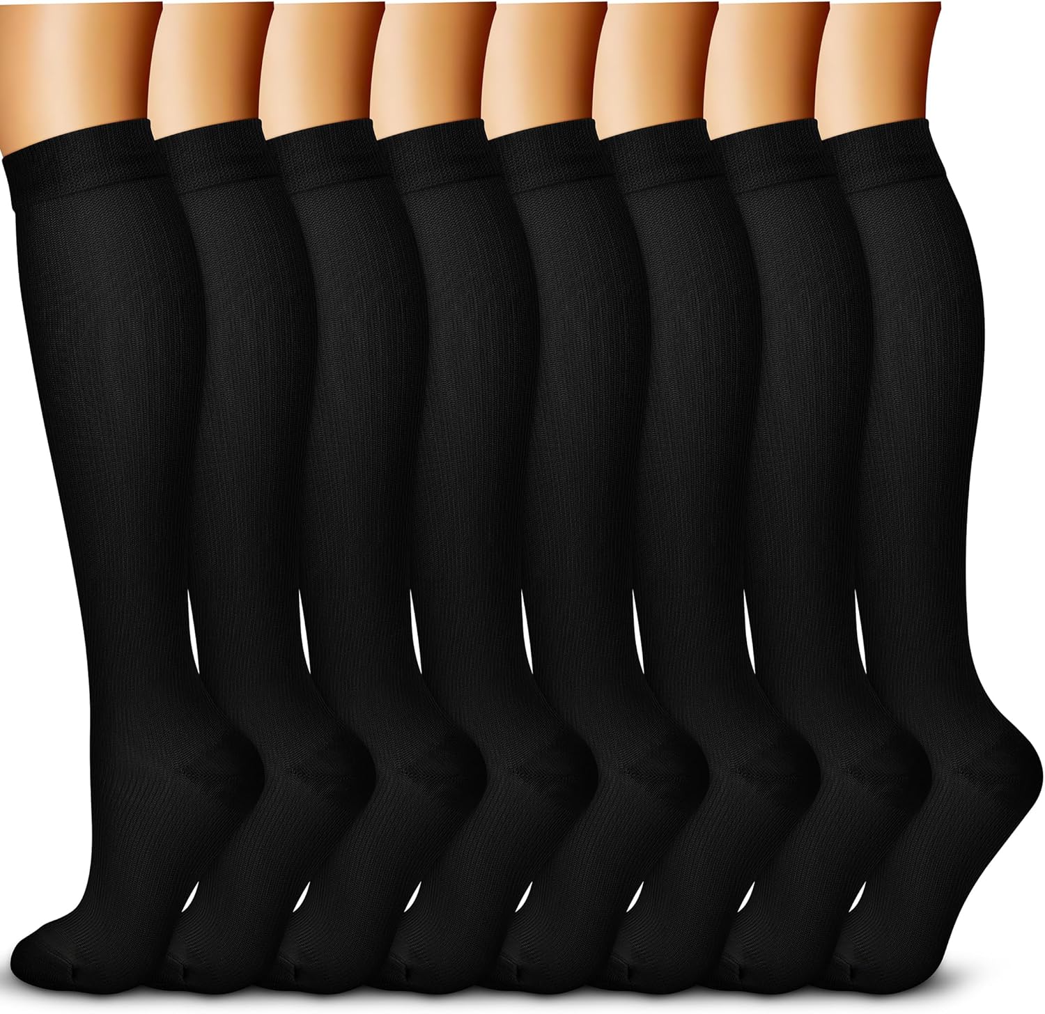 QUXIANG Copper Compression Socks for Women & Men Circulation (8 Pairs) - Best fo...