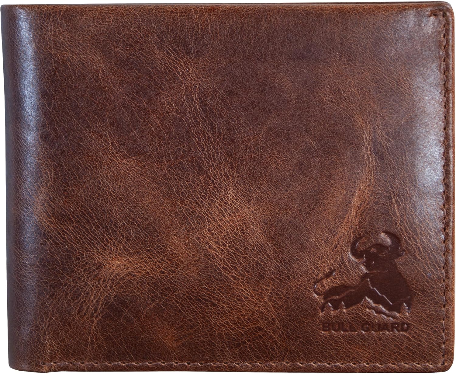 BULL GUARD Mens RFID Blocking Bifold Wallet Soft Genuine Leather Brown Western |...