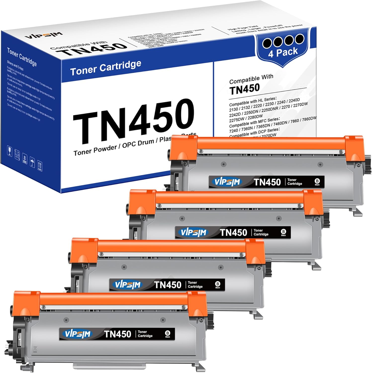 TN-450 TN450 Toner TN420 Replacement for Brother TN450 Toner Cartridge for Broth...