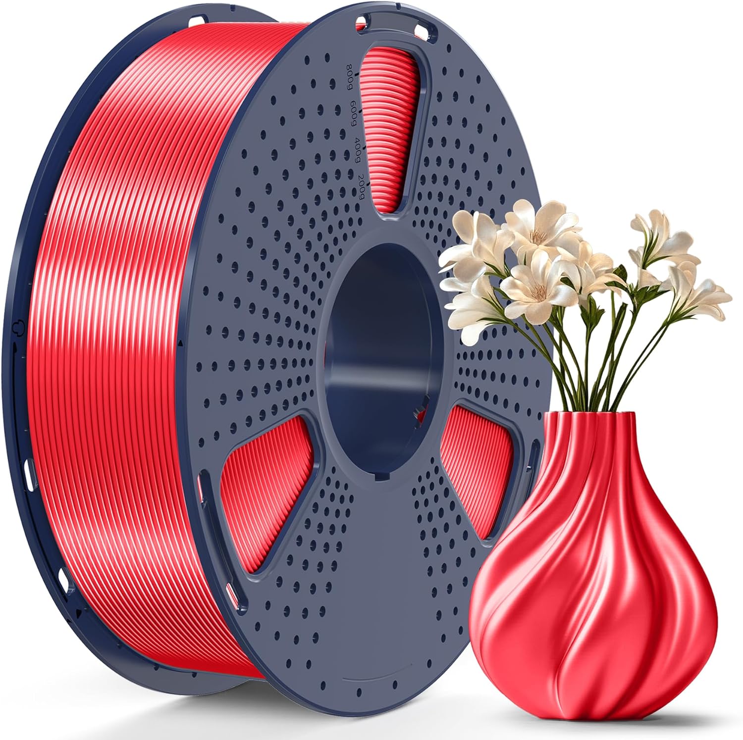 SUNLU 3D Printer Silk Filament,Shiny Silk PLA Filament 1.75mm, Smooth Silky Surf...