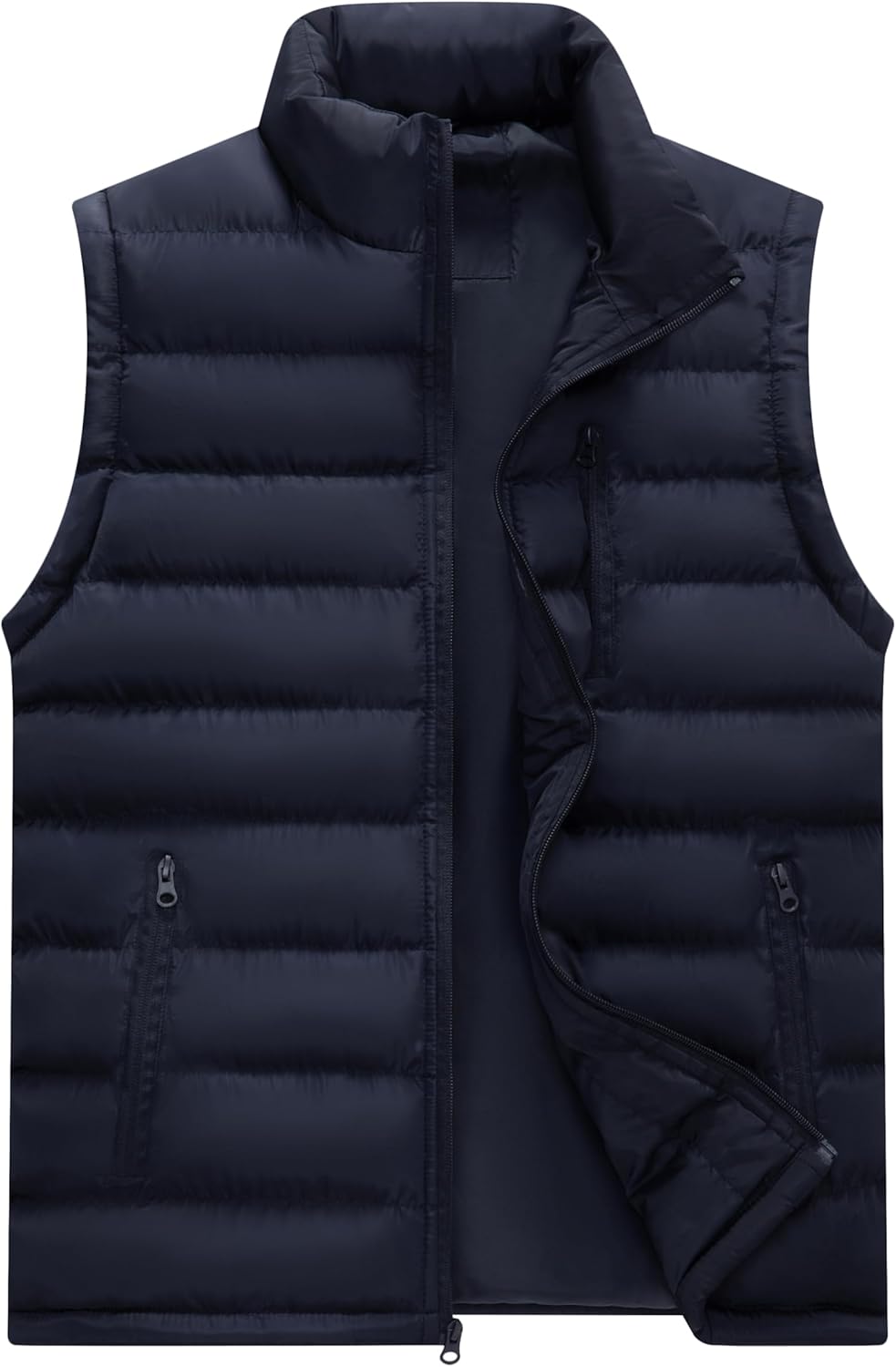 VtuAOL Men's Puffer Vest Outdoor Hooded Padded Vest Softshell Outerwear Vest for...