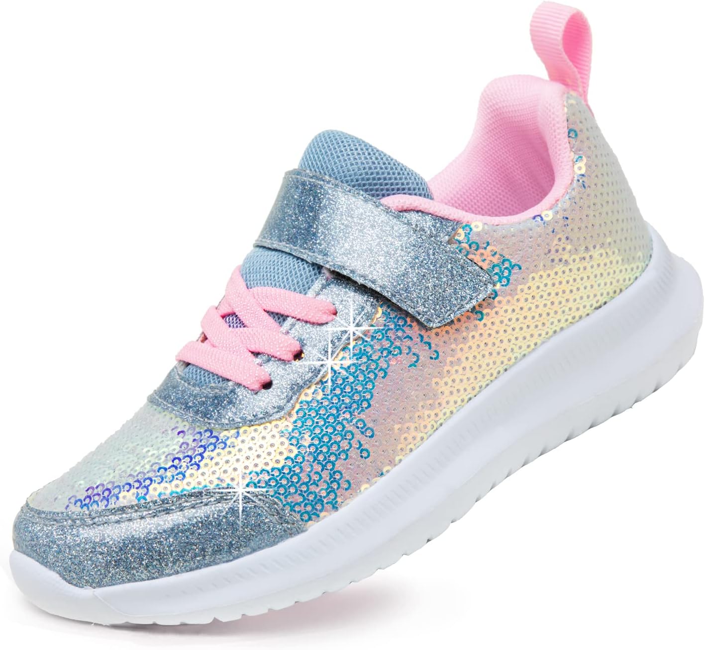 Toandon Toddler Kids Sneakers Sparkle Fashion Glitter Sequins Canvas Shoes 13 Li...