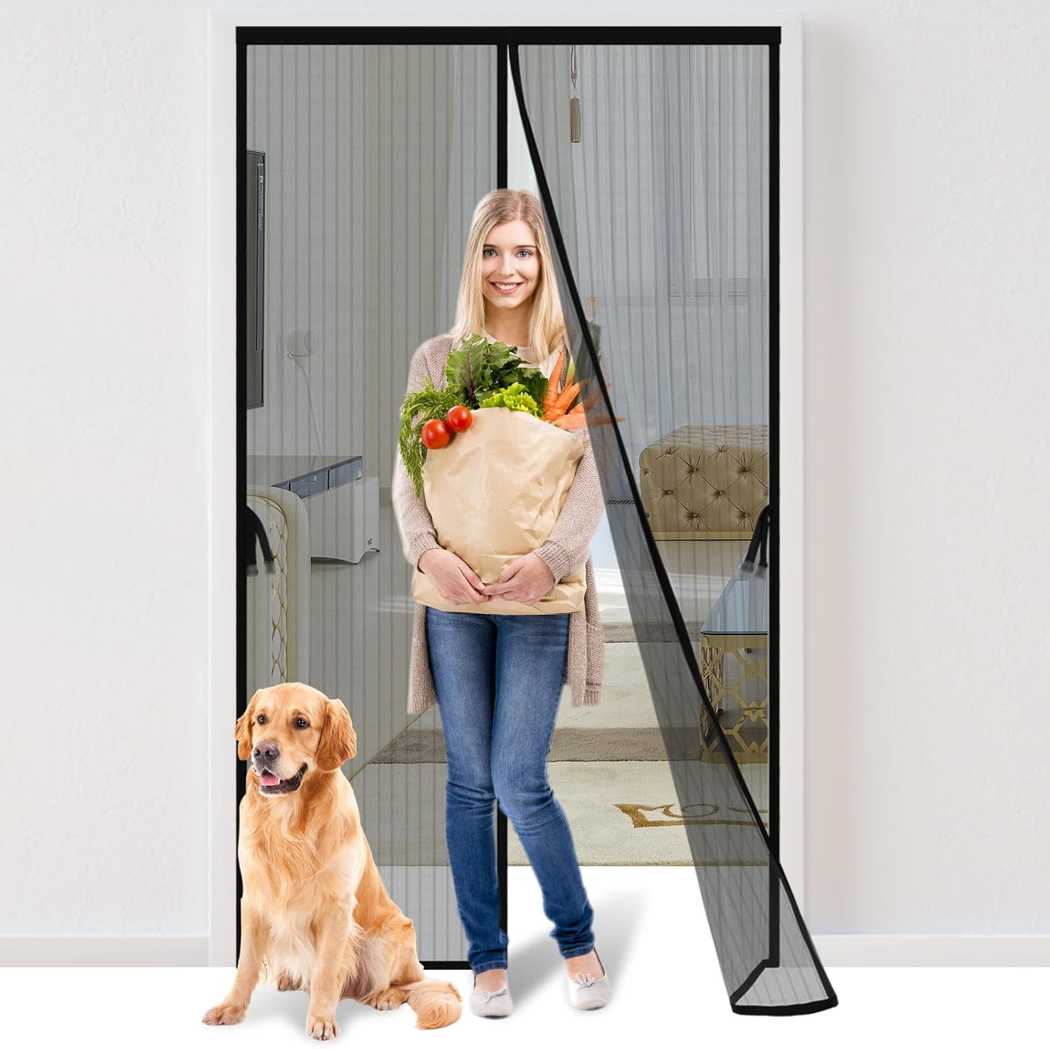 Magnetic Screen Door - Fit for Door Size:36 x 82 Inch, Screen Itself Size:38"x83...