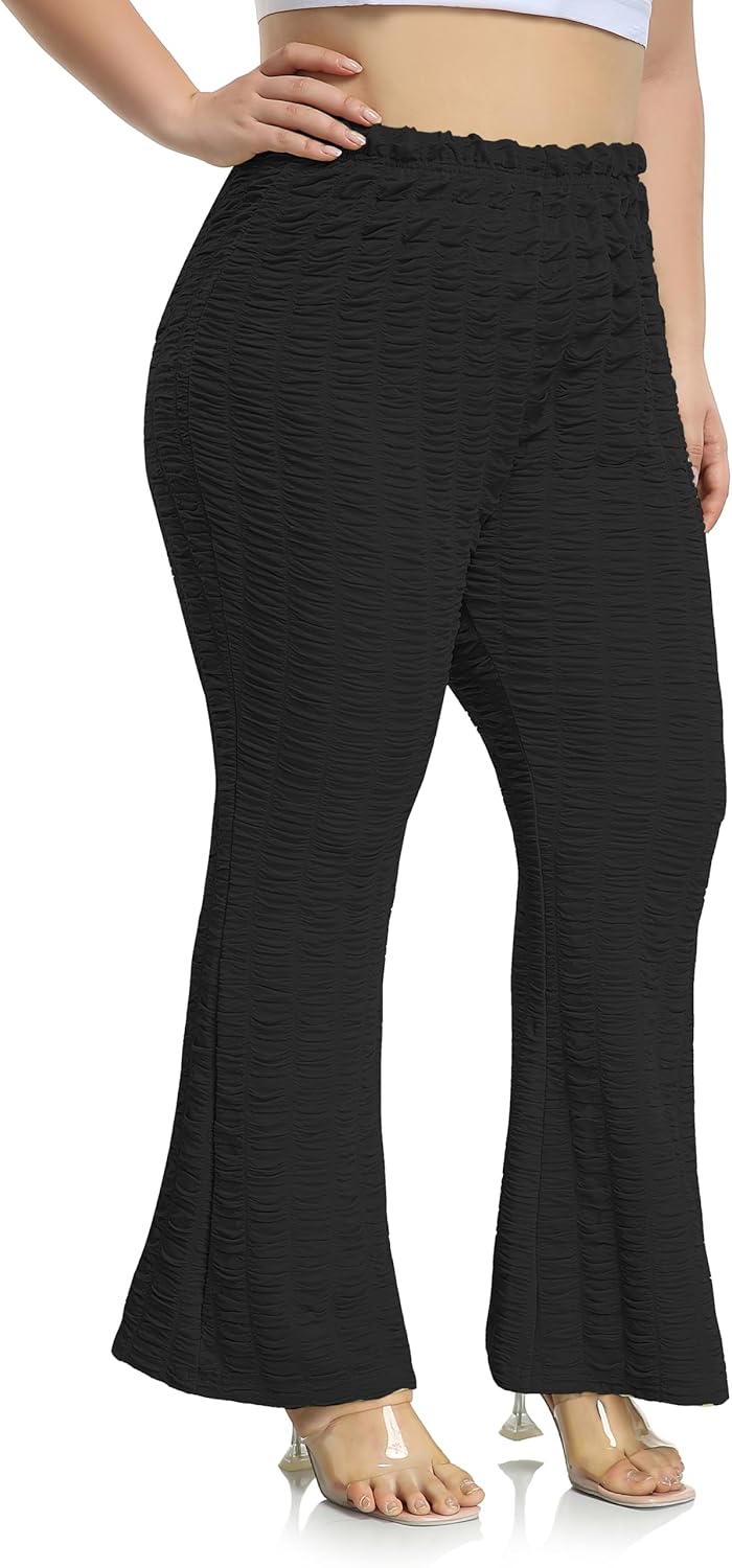 ZERDOCEAN Women's Plus Size Flare Leggings High-Waisted Bootcut Wide Leg Legging...