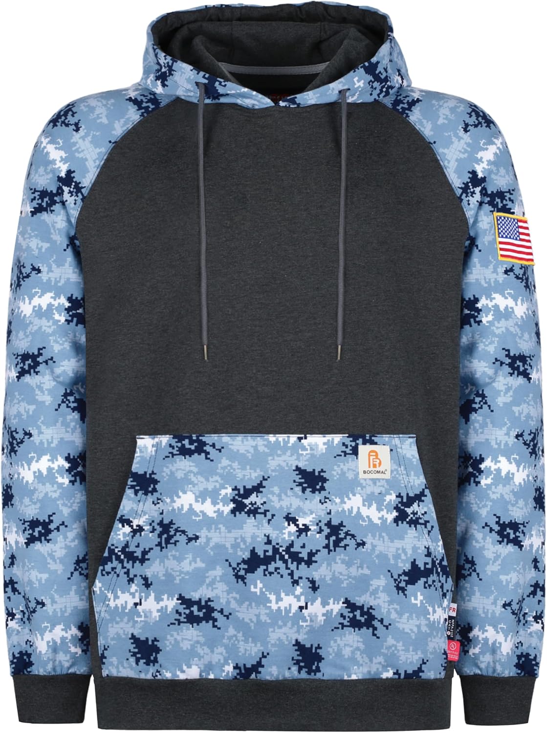 BOCOMAL FR Hoodies Pullover Camouflag 10.5oz Cottoon Fleece Flame Resistant Men'...