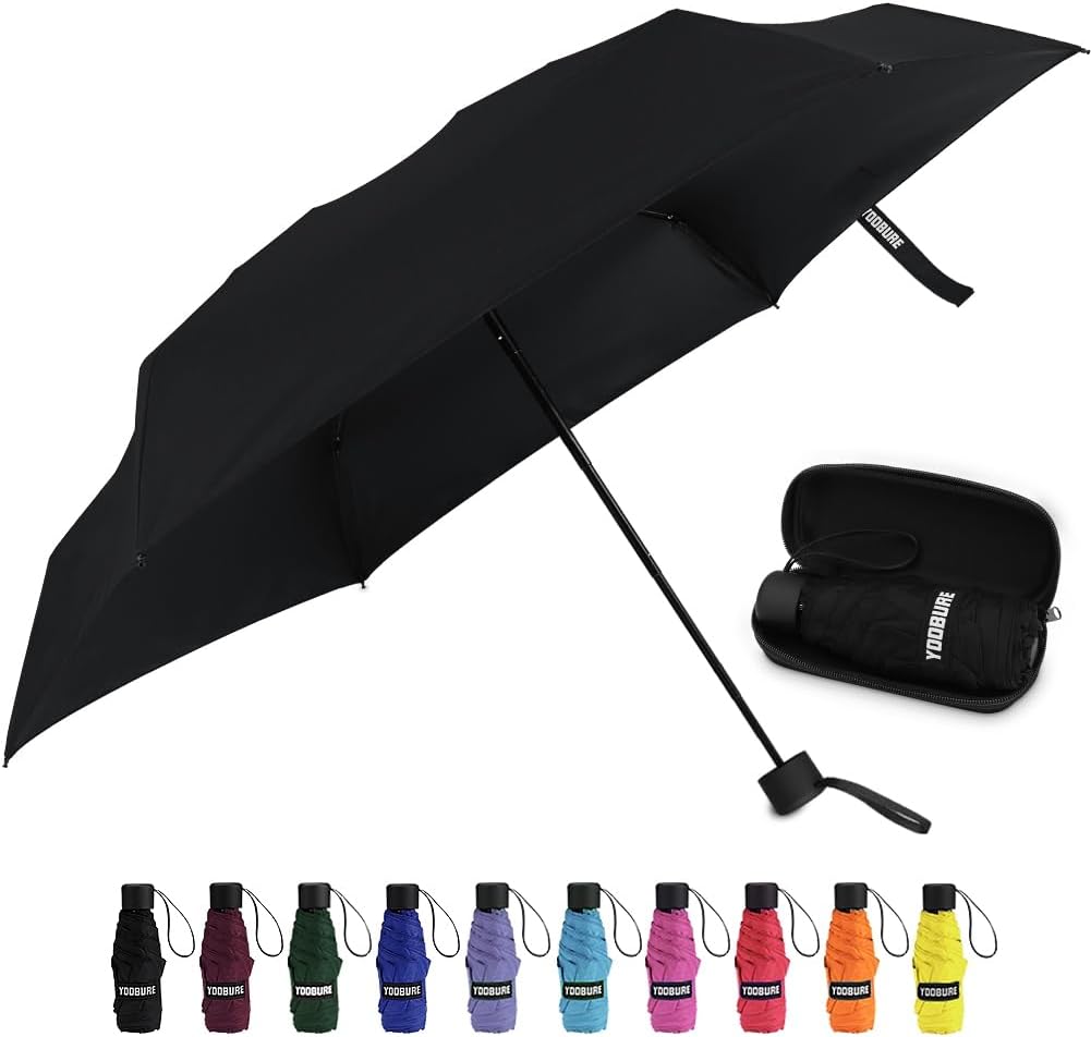 Yoobure Small Mini Umbrella with Case Light Compact Design Perfect for Travel Li...