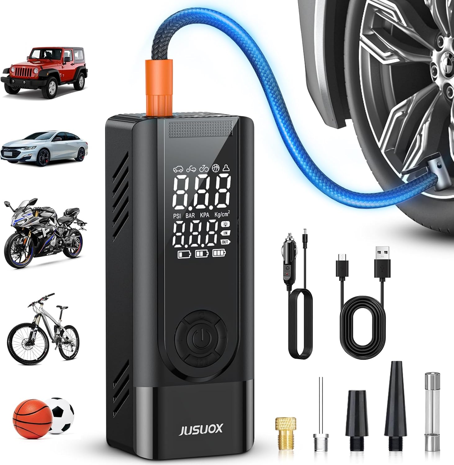 Tire Inflator Portable Air Compressor, 150PSI Cordless Air Pump for Car Tires, B...