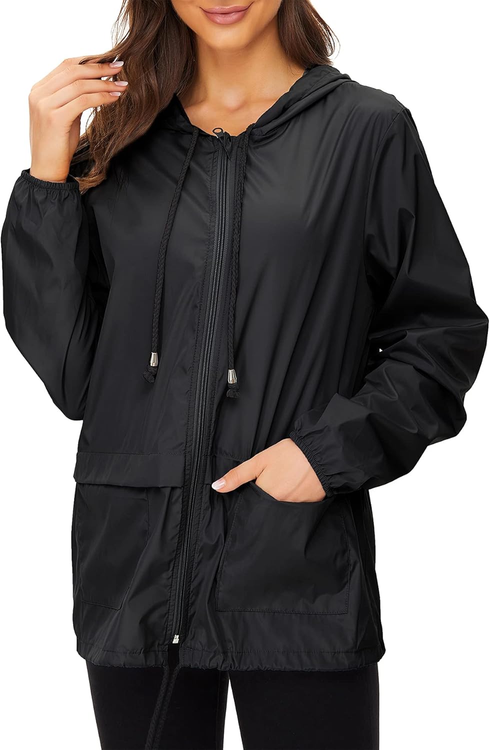Zando Lightweight Rain Jacket Women Raincoat for Women Packable Rain Coat Windbr...