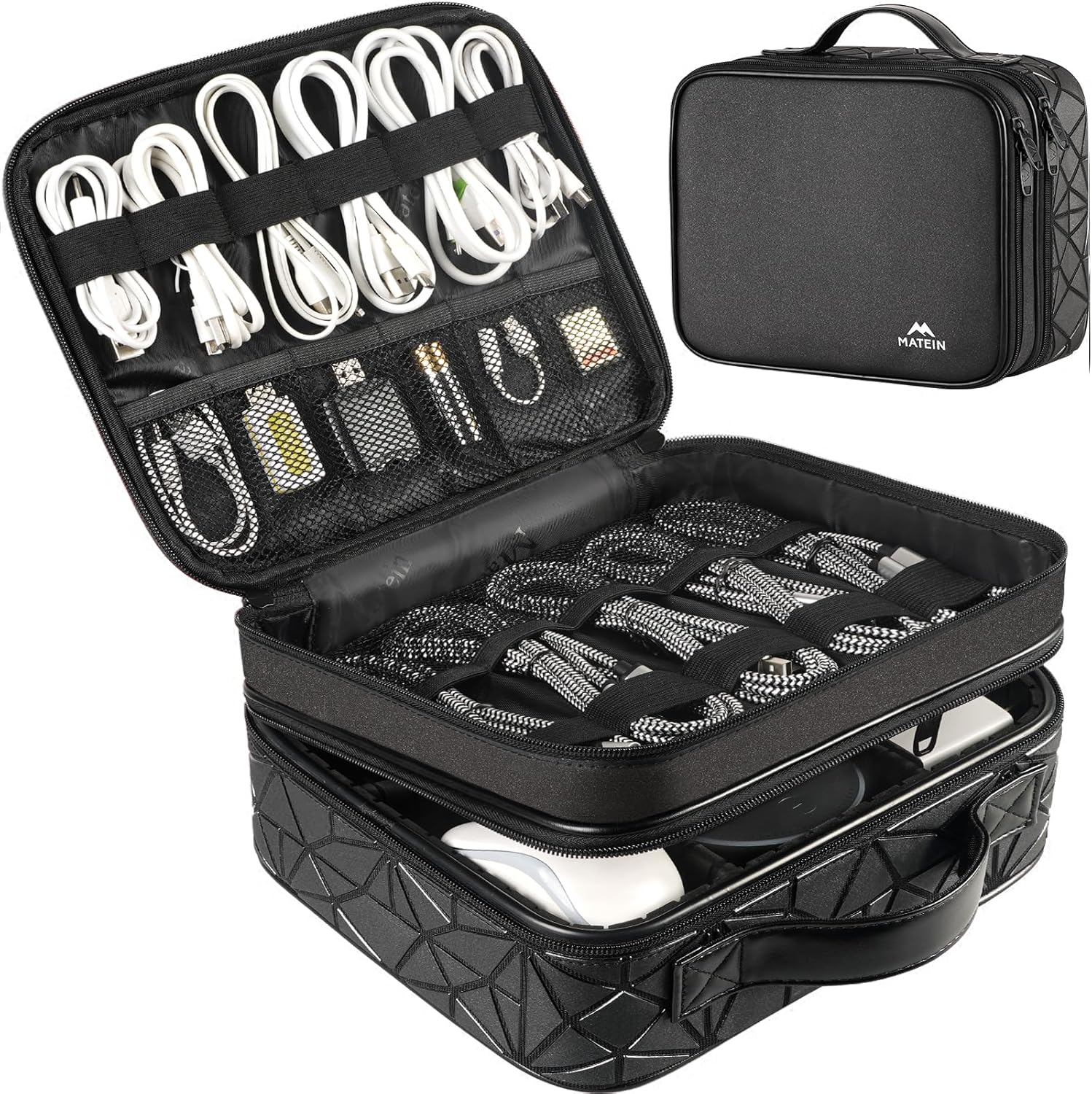 MATEIN Cord Organizer Case with Adjustable Divider, DJ Cable File Bag for DJ Gea...