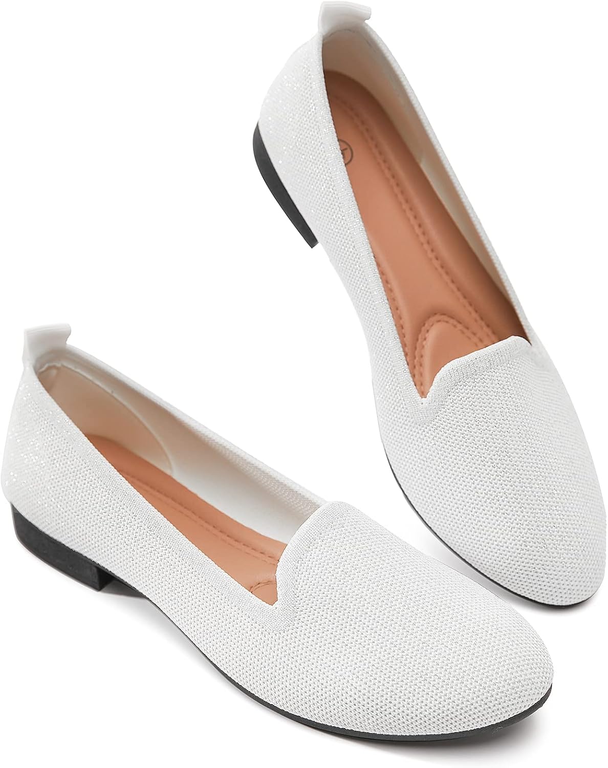 BABUDOG Women's Sparkly Flats Shoes Shiny Mesh Loafers Shoes Soft Memory Foam Fl...