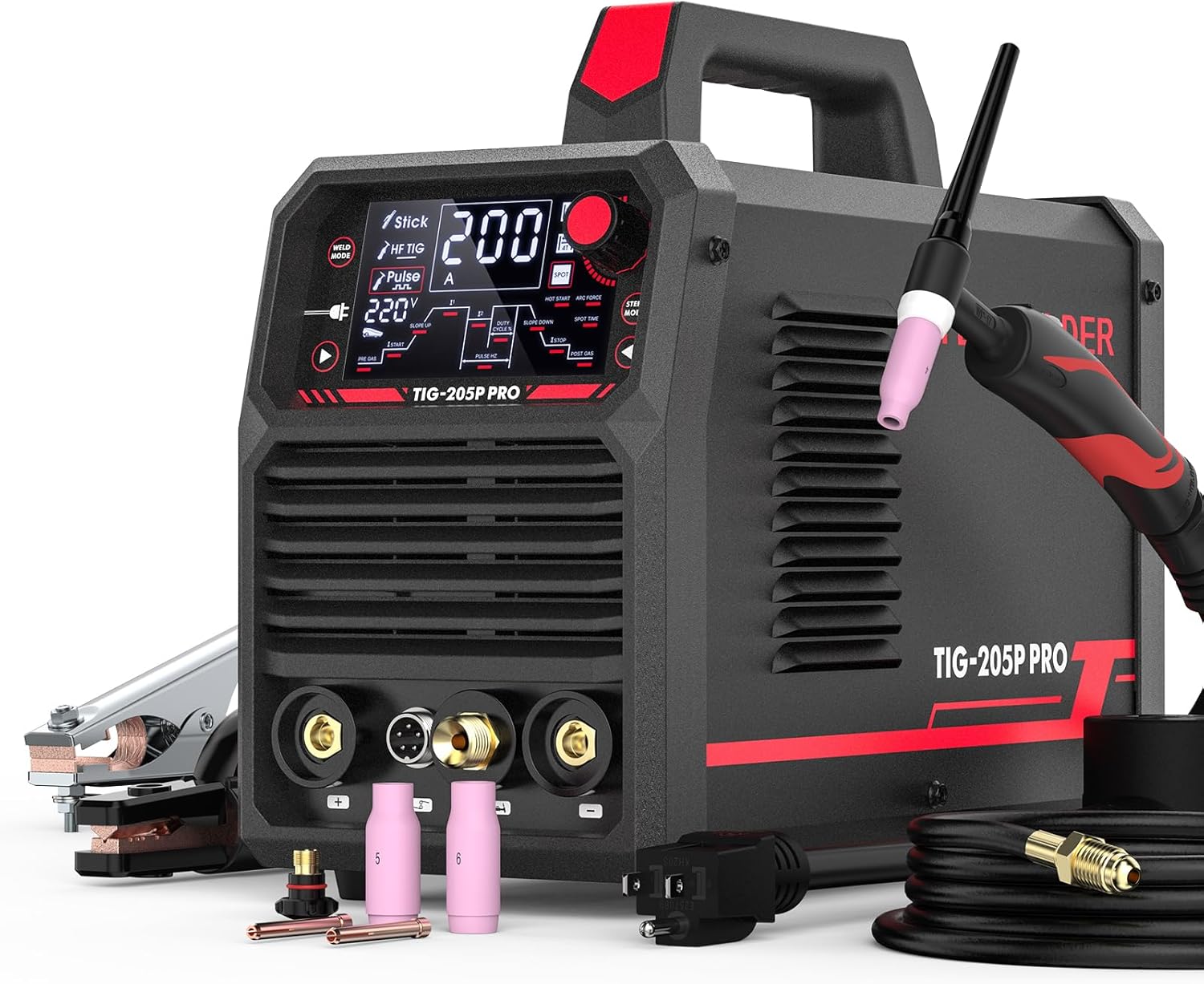 YESWELDER TIG Welder With Pulse 205Amp Large LED Display, STICK/DC TIG/PULSE TIG...