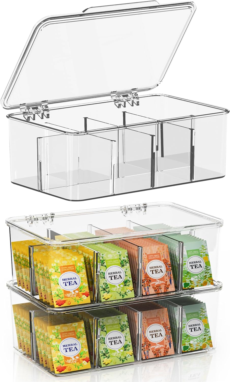 Utopia Home 3 Pack Tea Bag Organizer - Stackable Tea Bag Storage Organizer with...