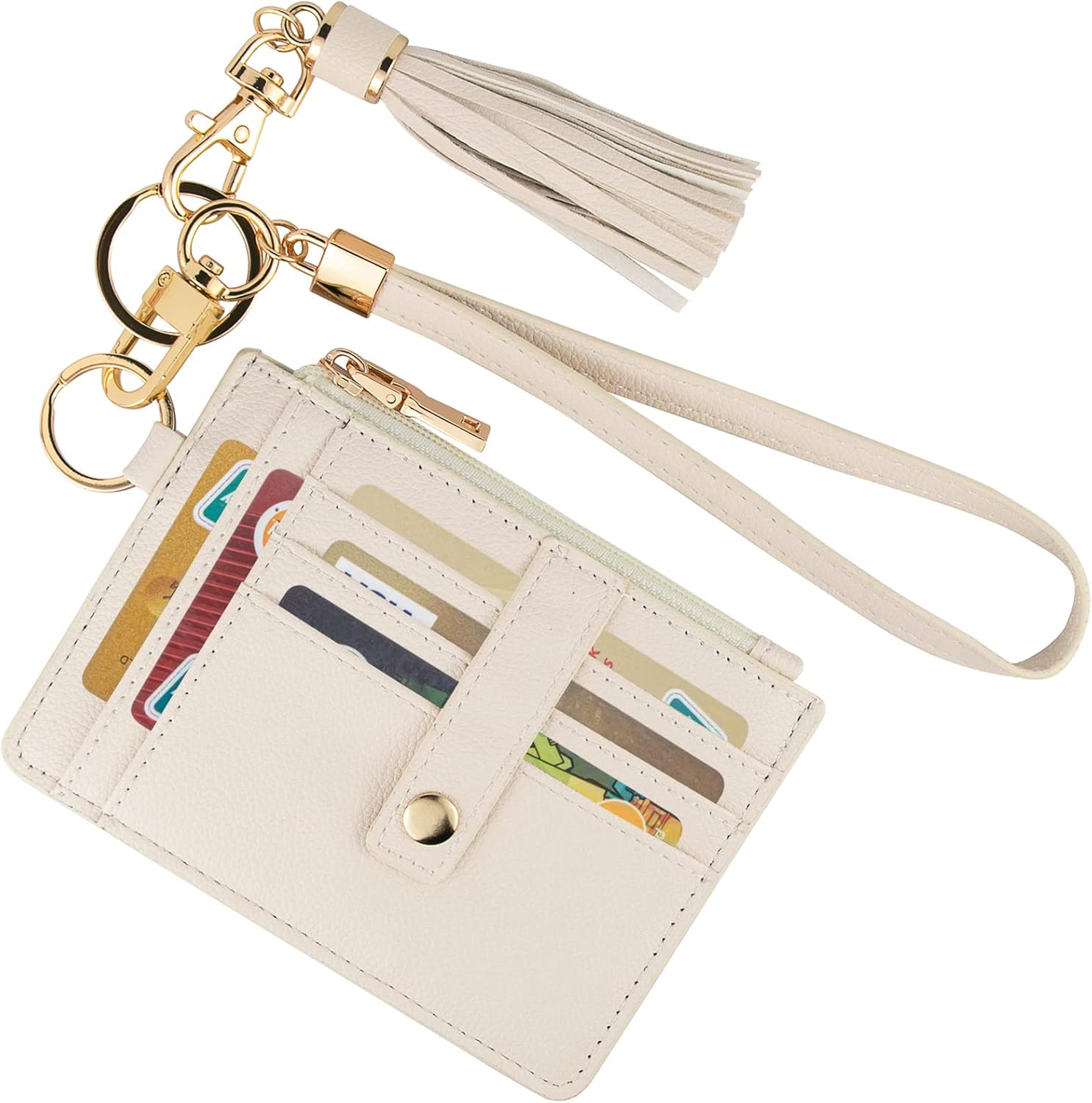 KNGITRYI Small Wristlet Wallets for Women RFID Credit Card Holder Wallet Keychai...